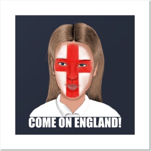 Come On England Football Flag Posters and Art